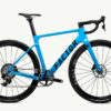 Factor Ostro Gravel-fiets in Heritage Blue, zijaanzicht aandrijfzijde