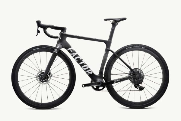 Factor Ostro Gravel-fiets in Naked Grunge Red, zijaanzicht niet-aandrijfzijde