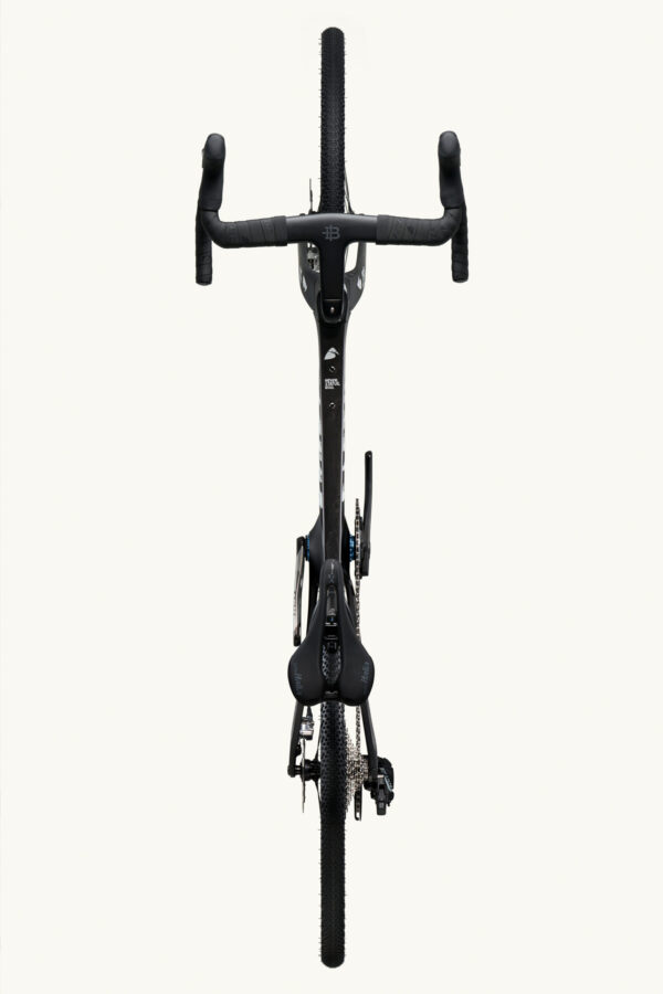 Factor Ostro Gravel-fiets in Naked Grunge Red, gezien van bovenaf