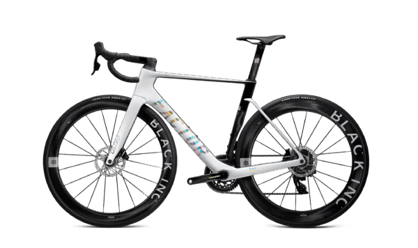 Factor Ostro VAM-fiets in Pearl White, zijaanzicht niet-aandrijfzijde